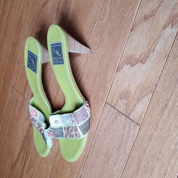 Reed Evins Italian Beaded Slides Size 37/6.5 - Picture 4 of 4